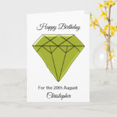 August Geburtstagskarte - Peridot Karte (Gelbe Blume)