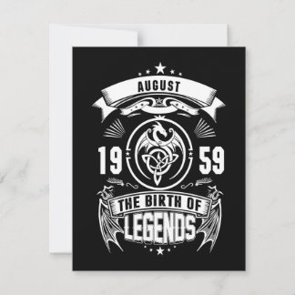 August-Geschenk | 1959 Geburtsjahr der Legenden Einladung