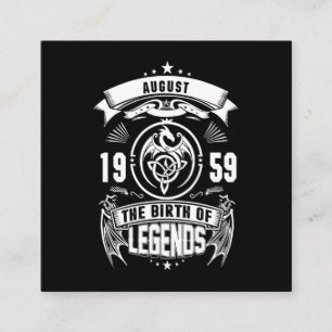 August-Geschenk   1959 Geburtsjahr der Legenden Quadratische Visitenkarte