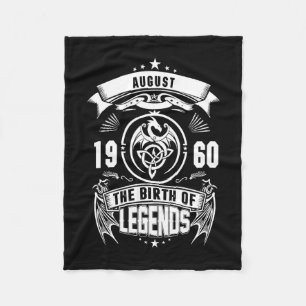 August-Geschenk 1960 Geburtsjahr der Legenden Fleecedecke