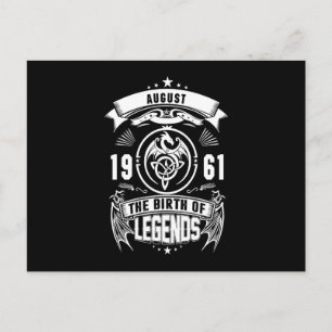 August-Geschenk 1961 Geburtsjahr der Legenden Ankündigungspostkarte