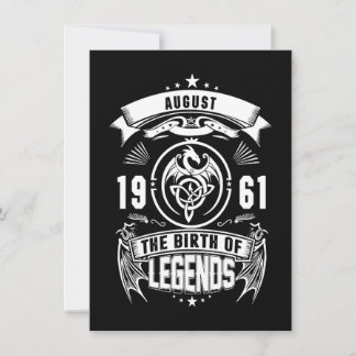 August-Geschenk | 1961 Geburtsjahr der Legenden Einladung