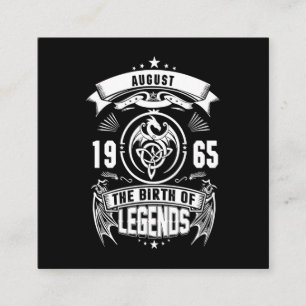 August-Geschenk 1965 Geburtsjahr der Legenden Quadratische Visitenkarte