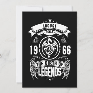 August-Geschenk | 1966 Geburtsjahr der Legenden Einladung