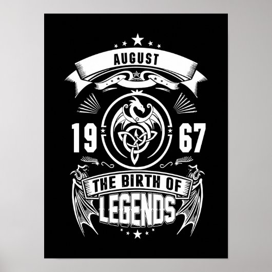 August-Geschenk | 1967 Geburtsjahr der Legenden Poster (Vorne)