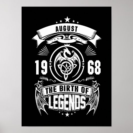 August-Geschenk | 1968 Geburtsjahr der Legenden Poster (Vorne)