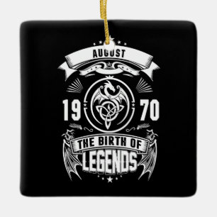 August-Geschenk 1970 Geburtsjahr der Legenden Keramikornament