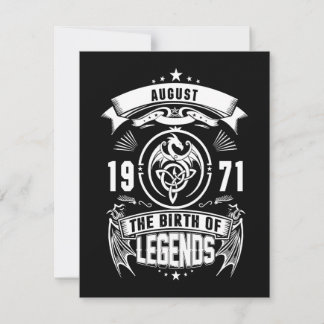 August-Geschenk | 1971 Geburtsjahr der Legenden Einladung