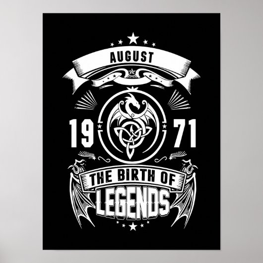 August-Geschenk | 1971 Geburtsjahr der Legenden Poster (Vorne)