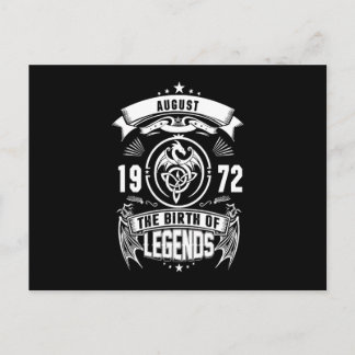August-Geschenk | 1972 Geburtsjahr der Legenden Einladungspostkarte