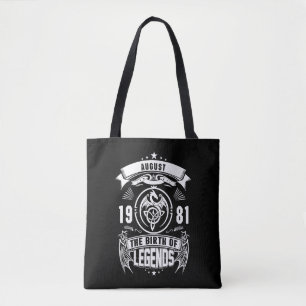 August-Geschenk 1981 Geburtsjahr der Legenden Tasche