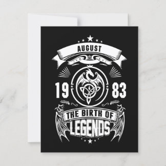 August-Geschenk| 1983 Geburtsjahr der Legenden Einladung