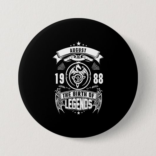 August-Geschenk | 1988 Geburtsjahr der Legenden Button (Vorderseite)