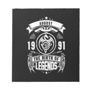 August Geschenk 1991 Die Geburt der Legenden Notizblock