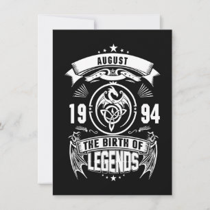 August-Geschenk 1994 Geburtsjahr der Legenden Einladung
