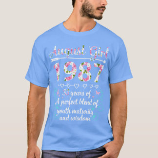 August Girl 1987 glücklich Geburtstag 33 Jahre Per T-Shirt