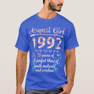 August Girl 1992 glücklich Geburtstag 28 Jahre Per T-Shirt