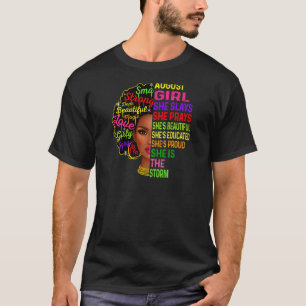 August Girl She Slays & Prays Birthday Girl T-Shirt