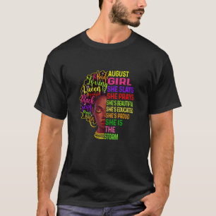 August Girl She Slays & Prays Birthday Girl T-Shirt