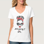 August Girl Wink Eye Frau Gesichtshaut Augen Junge T-Shirt (Vorderseite)