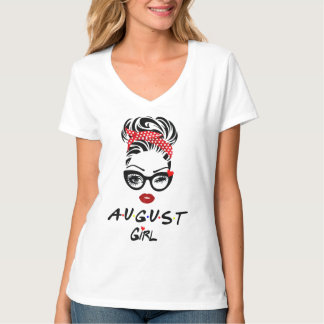 August Girl Wink Eye Frau Gesichtshaut Augen Junge T-Shirt
