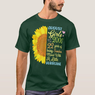August Girls 2000 22 Jahre Sunshine Mied T-Shirt