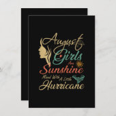 August Girls sind Sonnenschein August Geburtstag Einladung (Vorne/Hinten)