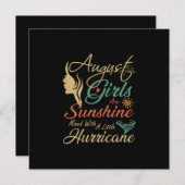 August Girls sind sonnig August Geburtstag Einladung (Vorne/Hinten)