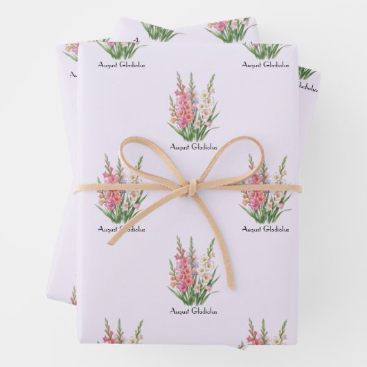 August Gladiolen Blumen Geschenkpapier Set (Beispiel)