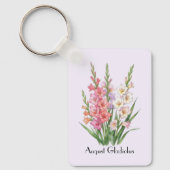 August Gladiolen Blumen  Schlüsselanhänger (Vorderseite)