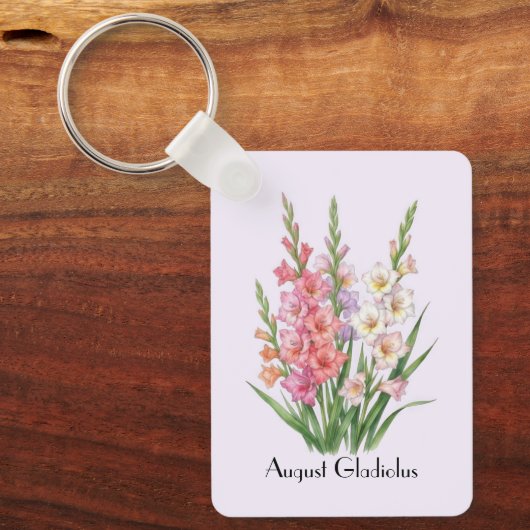 August Gladiolen Blumen  Schlüsselanhänger (Vorderseite)