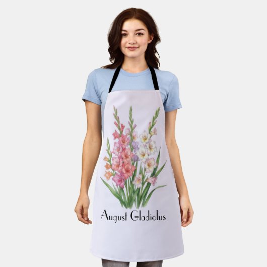 August Gladiolen Blumen Schürze (Getragen)