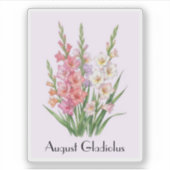 August Gladiolus Blumen Aufkleber (Vorderseite)