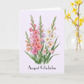 August Gladiolus Blumen Grußkarte Karte (Gelbe Blume)
