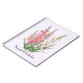 August Gladiolus Blumen Notizblock (Linke Seite)