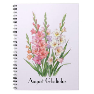 August Gladiolus Blumen Notizblock