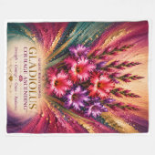 August Gladiolus Geburt Blume Florales Bewusstsein Fleecedecke (Vorderseite (Horizontal))