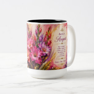 August Gladiolus Geburtsblume Blumige Kunst Tasse
