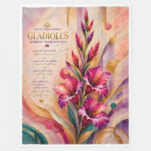 August Gladiolus Geburtsblume Energie Frequenzen Fleecedecke (Vorderseite)
