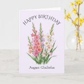 August Gladiolus Geburtstag Karte (Gelbe Blume)