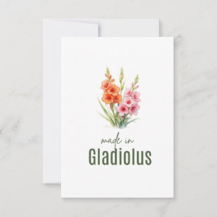August Gladiolus Geburtstagsblume Flache Dankeskar Dankeskarte