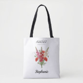 August Gladiolus Mohn Geburtsmonats-Blumen-Einkauf Tasche (Vorderseite)
