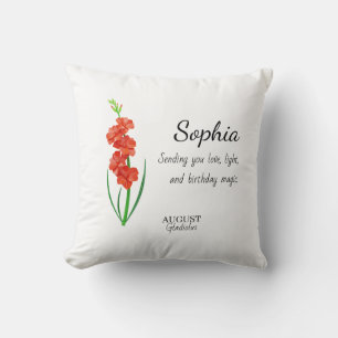 August Gladiolus Personalisierter Geburtstag Kissen