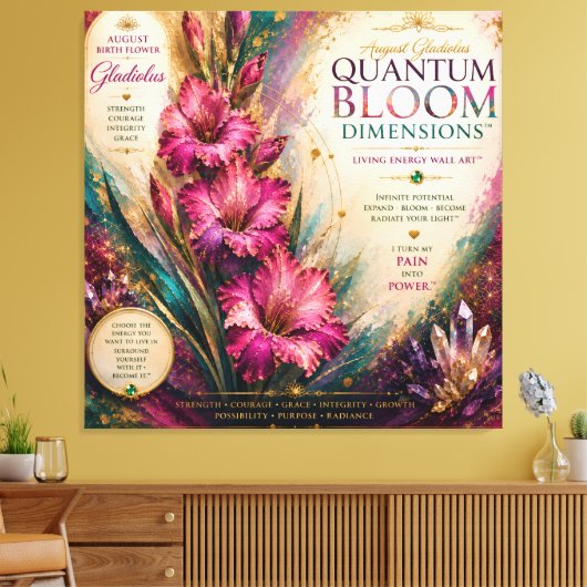 August Gladiolus Quantum Blüten Dimensionen Leinwanddruck (Insitu (Wohnzimmer))