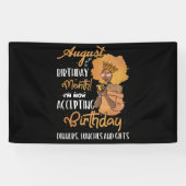 August It’s My Birthday Black August Leo Virgo Banner (Horizontal)