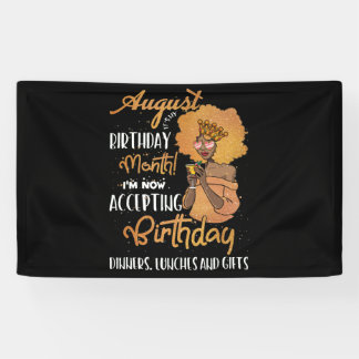 August It’s My Birthday Black August Leo Virgo Banner