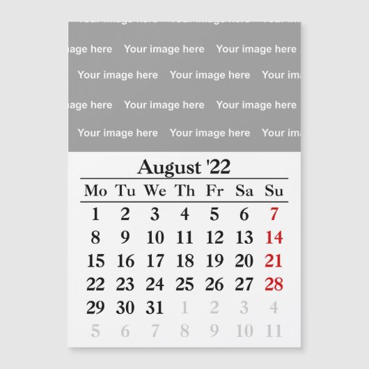 August-Kalender 2022 Magnetkarte (Vorderseite)