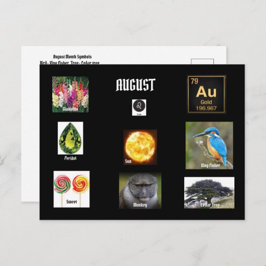 August Leo Birth Monat Postkarte (Vorne/Hinten)