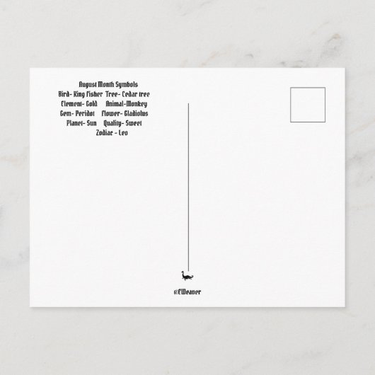 August Leo Birth Monat Postkarte (Rückseite)