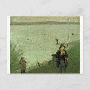 August_Macke - Angler auf Rhein - 1907 Fisher Rive Postkarte